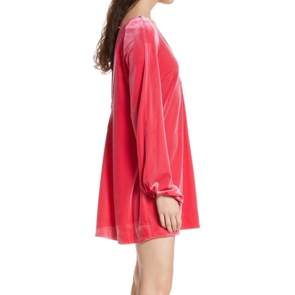 NWT Free People Hot Pink long-sleeve Velvet Mini Dress women’s XS but also Small